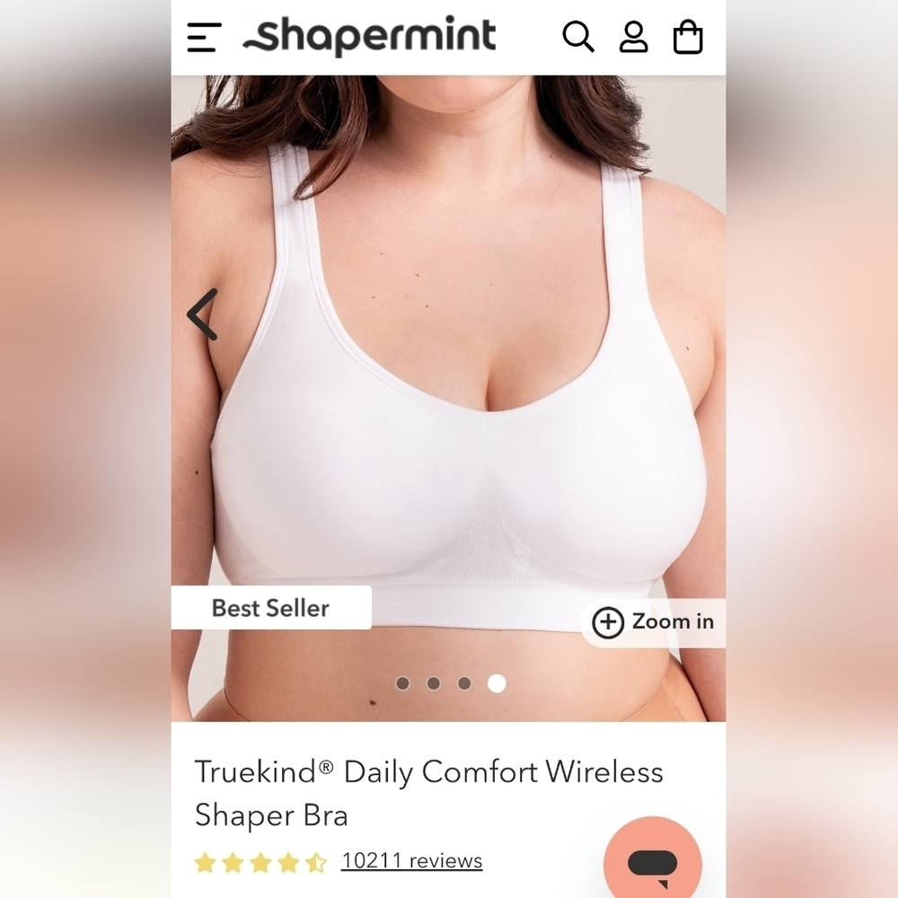 NWT Shapermint Daily Comfort Wirefree In White